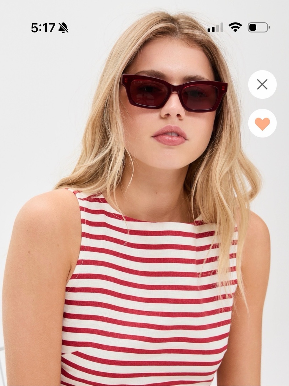 GUCCI Red / Burgundy Cat-Eye Sunglasses Model: GG1790S - Picture 7 of 8